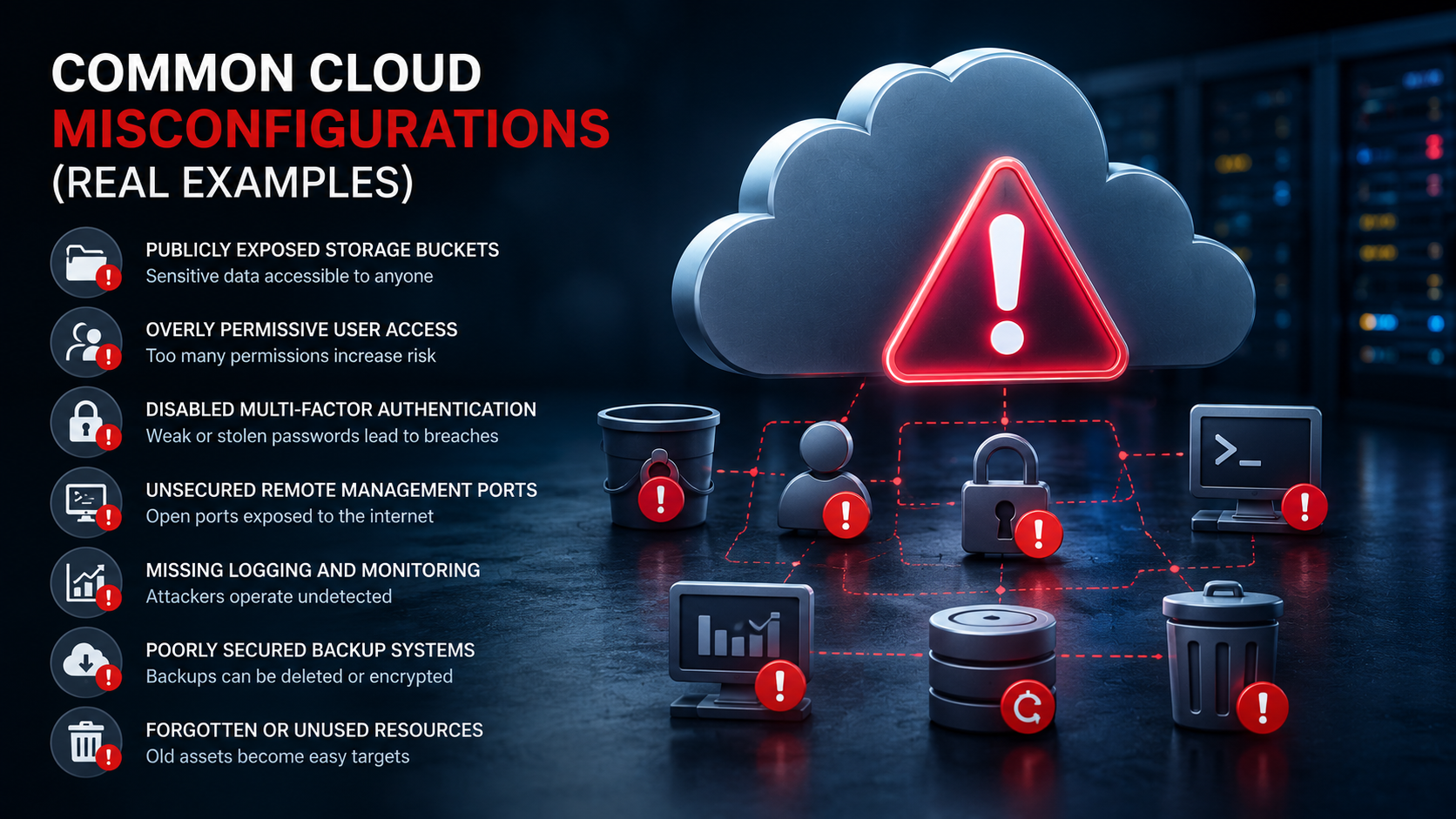 Common cloud misconfigurations and security risks