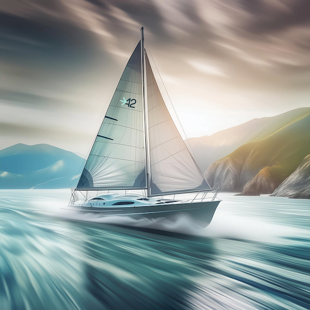 A yacht sailing the ocean representing Fortytwo Security navigating the waves for you.