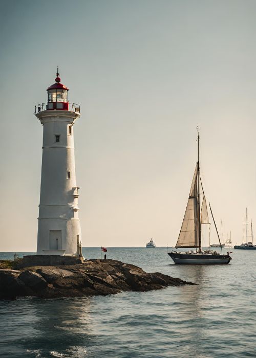 A lighthouse illustrating how Fortytwo keeps your vessel safe.